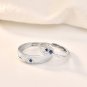 Simple Blue CZ Star 925 Sterling Silver Adjustable Promise Ring Women Ring