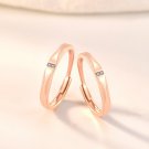 Simple Double CZ 925 Sterling Silver Adjustable Promise Ring Women Ring