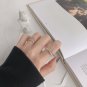 Simple Double Layer Lines 925 Sterling Silver Adjustable Ring Rhodium