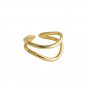 Simple Double Layer Lines 925 Sterling Silver Adjustable Ring Rhodium