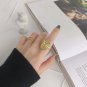 Simple Double Layer Lines 925 Sterling Silver Adjustable Ring Yellow Gold