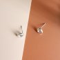 Simple Doughnut Geometry 925 Sterling Silver Stud Earrings Rhodium