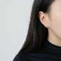 Simple Doughnut Geometry 925 Sterling Silver Stud Earrings Rhodium
