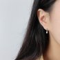 Simple Drop Water Girl 925 Sterling Silver Stud Earrings Rhodium