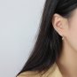 Simple Drop Water Girl 925 Sterling Silver Stud Earrings Rhodium