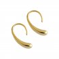 Simple Falling Water Drop 925 Sterling Silver Dangling Earrings Yellow Gold
