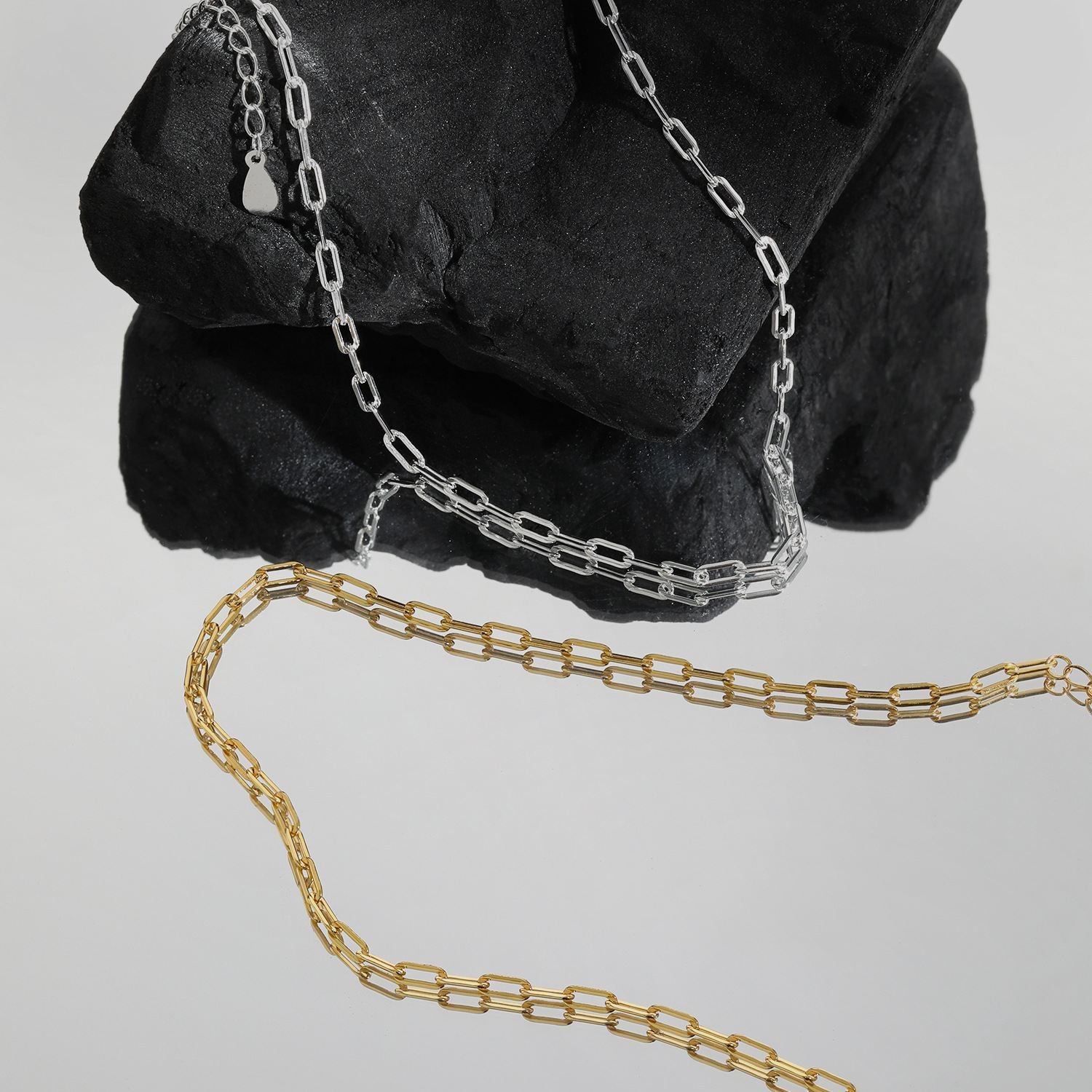 Simple Geometry Hollow Chain 925 Sterling Silver Choker Necklace Silver