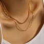 Simple Geometry Hollow Chain 925 Sterling Silver Choker Necklace Yellow Gold