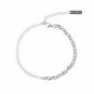 Simple Hollow Chain CZ Montage 925 Sterling Silver Bracelet Silver