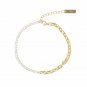 Simple Hollow Chain CZ Montage 925 Sterling Silver Bracelet Yellow Gold