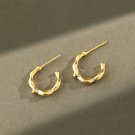 Simple Irregular Circle 925 Sterling Silver Hoop Earrings Silver
