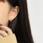Simple Irregular Circle 925 Sterling Silver Hoop Earrings Silver