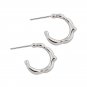 Simple Irregular Circle 925 Sterling Silver Hoop Earrings Silver