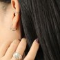 Simple Irregular Circle 925 Sterling Silver Hoop Earrings Yellow Gold