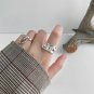 Simple Irregular Concavo Convex 925 Sterling Silver Adjustable Ring Yellow Gold