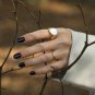 Simple Irregular Round Shell 925 Sterling Silver Adjustable Ring Silver