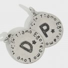 Simple Letter A to Z Coin 925 Sterling Silver DIY Pendant A