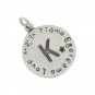 Simple Letter A to Z Coin 925 Sterling Silver DIY Pendant B