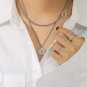 Simple Letter A to Z Coin 925 Sterling Silver DIY Pendant I