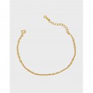 Simple Mini Beads Girl 925 Sterling Silver Bracelet Yellow Gold