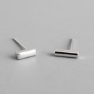Simple Mini Stick Column 925 Sterling Silver Stud Earrings Mini Round Column 304