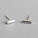 Simple Mini Stick Column 925 Sterling Silver Stud Earrings Mini Square Column 305
