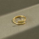 Simple Minimalist Geometry Lines 925 Sterling Silver Adjustable Ring Rhodium