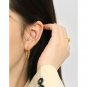 Simple Rhombic Patter 925 Sterling Silver Hoop Earrings Rhodium