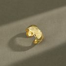 Simple Rhombus Pattern 925 Sterling Silver Adjustable Ring Yellow Gold