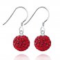 Simple Round CZ Ball 925 Sterling Silver Dangling Earrings 12mm & Blue CZ