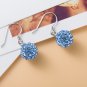 Simple Round CZ Ball 925 Sterling Silver Dangling Earrings 12mm & Champagne CZ