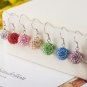 Simple Round CZ Ball 925 Sterling Silver Dangling Earrings 12mm & Pink CZ