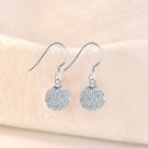 Simple Round CZ Ball 925 Sterling Silver Dangling Earrings 12mm & Purple CZ