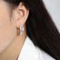 Simple Round Geometry Circle 925 Sterling Silver Dangling Earrings Silver