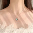 Simple Round Natural Moonstone Plum Blossom Flower 925 Sterling Silver Necklace Silver