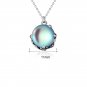 Simple Round Natural Moonstone Plum Blossom Flower 925 Sterling Silver Necklace Silver