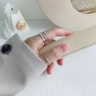 Simple Tiny Irregular Wave 925 Sterling Silver Adjustable Ring Rhodium