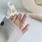 Simple Tiny Irregular Wave 925 Sterling Silver Adjustable Ring Yellow Gold