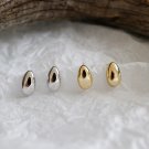 Simple Water Drop Geometry 925 Sterling Silver Stud Earrings 14K Yellow Gold