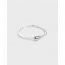 Simple Waterdrop Hot 925 Sterling Silver Adjustable Ring Rhodium
