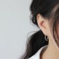 Simple Wave Circle 925 Sterling Silver Hoop Earrings Yellow Gold