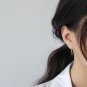 Simple Wave Circle 925 Sterling Silver Hoop Earrings Yellow Gold