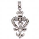 Skull In Detailed Heart Stainless Steel Pendant - PDJ2838 Default Title