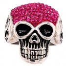 Skull With Tiny Purple Accent CZ Stones Stainless Steel Ring - SCR3101