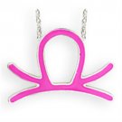 SNK01PINK - Silver Brass Chain Pendant with Epoxy in Rose