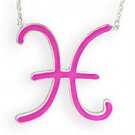 SNK02PINK - Silver Brass Chain Pendant with Epoxy in Rose