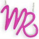 SNK03PINK - Silver Brass Chain Pendant with Epoxy in Rose
