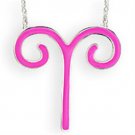 SNK08PINK - Silver Brass Chain Pendant with Epoxy in Rose