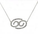 SNK12 - Silver Brass Chain Pendant with Top Grade Crystal in Clear