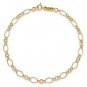 Solid 14K Yellow Gold Women's Polished Oval Link Bracelet 7.25 inch 7.25 inch